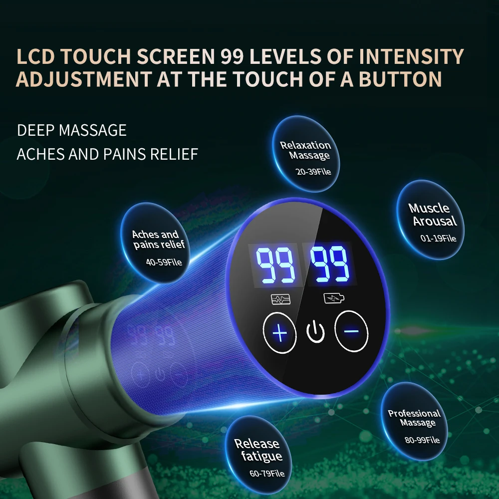 Massage Gun Muscle Relax Deep Tissue Massager Neck Massager Dynamic Vibrator Back Portable Handheld Display Fascia Gun Massage - Image 6