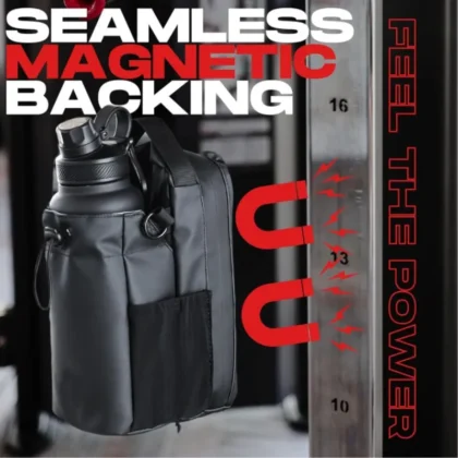 Bolsa magnética para garrafa de água academia e acampamento.